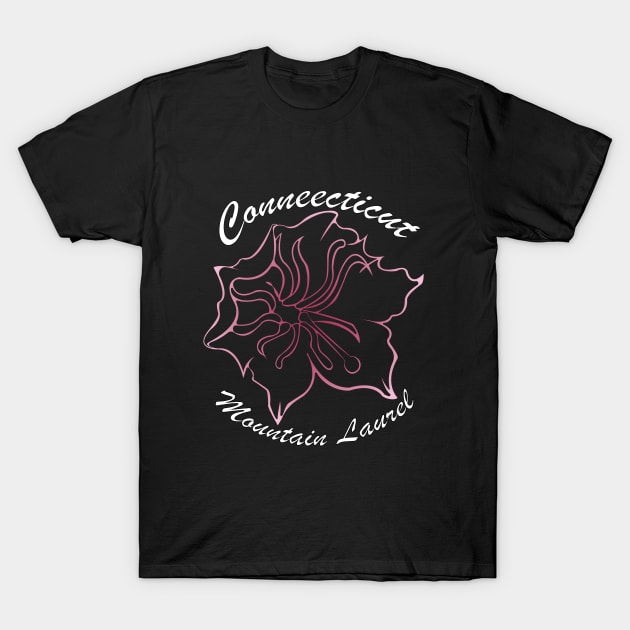 Connecticut - Mountain laurel T-Shirt by Noir Fox